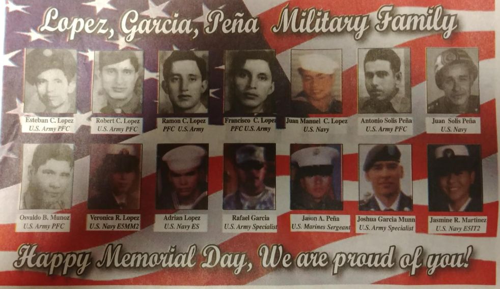 Lopez, Garcia, Pena family military members