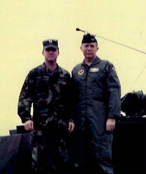 Father and son shown 
L-R: Allen Roosa & Col. Stuart Roosa